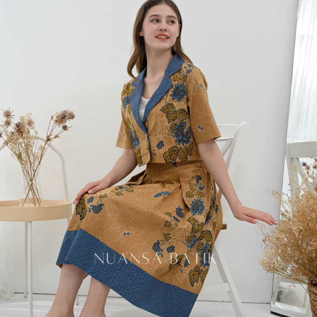 Jual Nuansa Batik Setelan Batik Lengan Pendek Rok Batik Midi Bahan ...