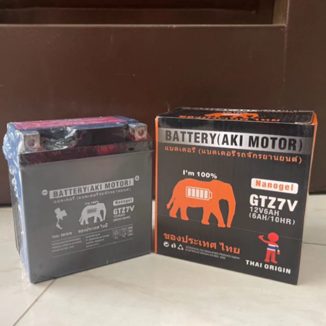 AKI KERING BATERAI MOTOR AKI NANO GEL MOTOR GTZ7V NMAX LEXY AEROX R25 KLX 150 CBR250R THAI ORIGIN NANO GEL 12VOLT 6AH