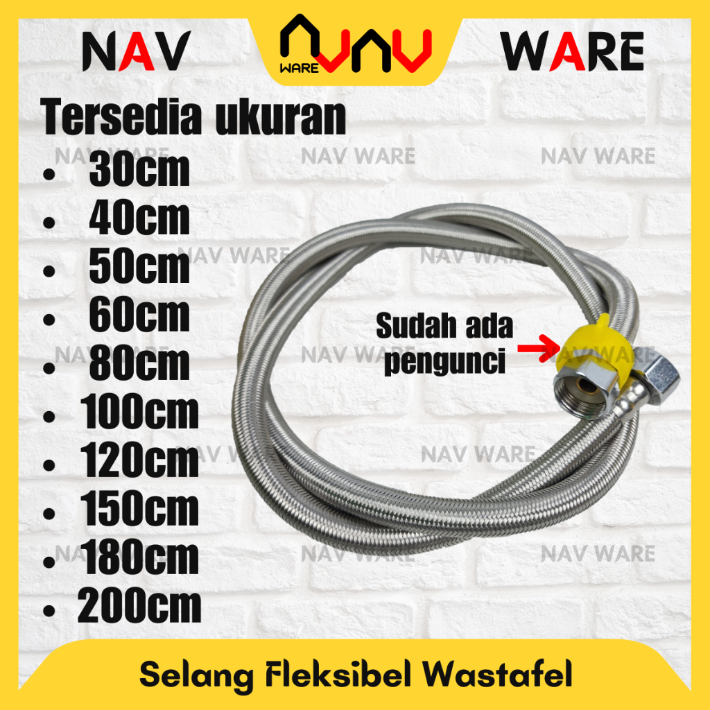 Jual Selang Fleksibel Anyam Tebal Wastafel Keran Sink Kloset Shower ...