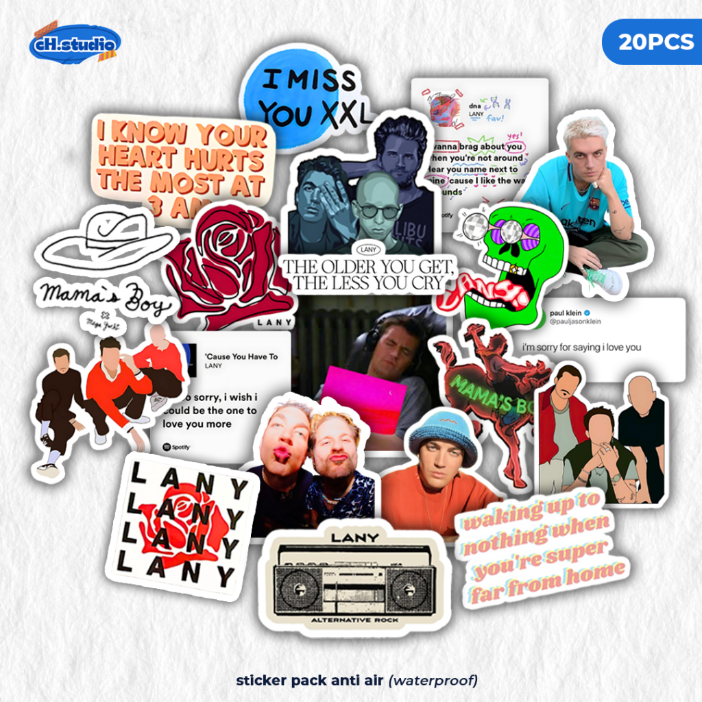 Jual Stiker Pack 20 PCS LANY Paul Aesthetic Lucu Vinyl Tahan Air ...