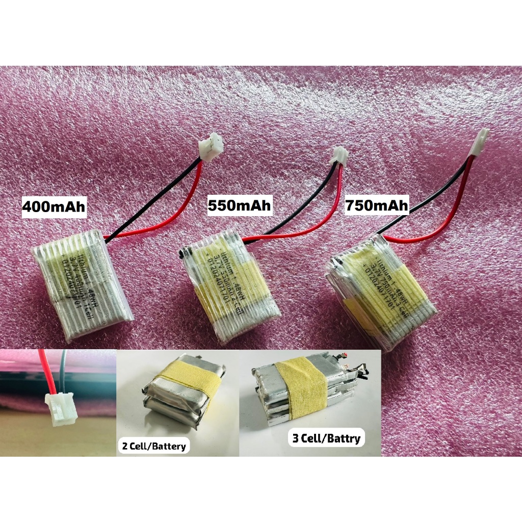 2pcs Batterie 3.7V 150mAh 25C Li 651723 JST-PH 1.25 pour Drone JJRC H20 H36 NH01