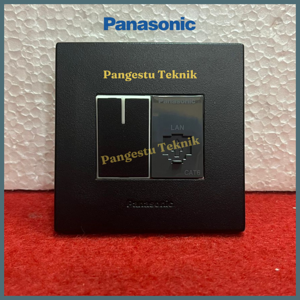 Jual Panasonic Modul LAN CAT 6 Plus Saklar Tunggal Seri Style Hitam ...