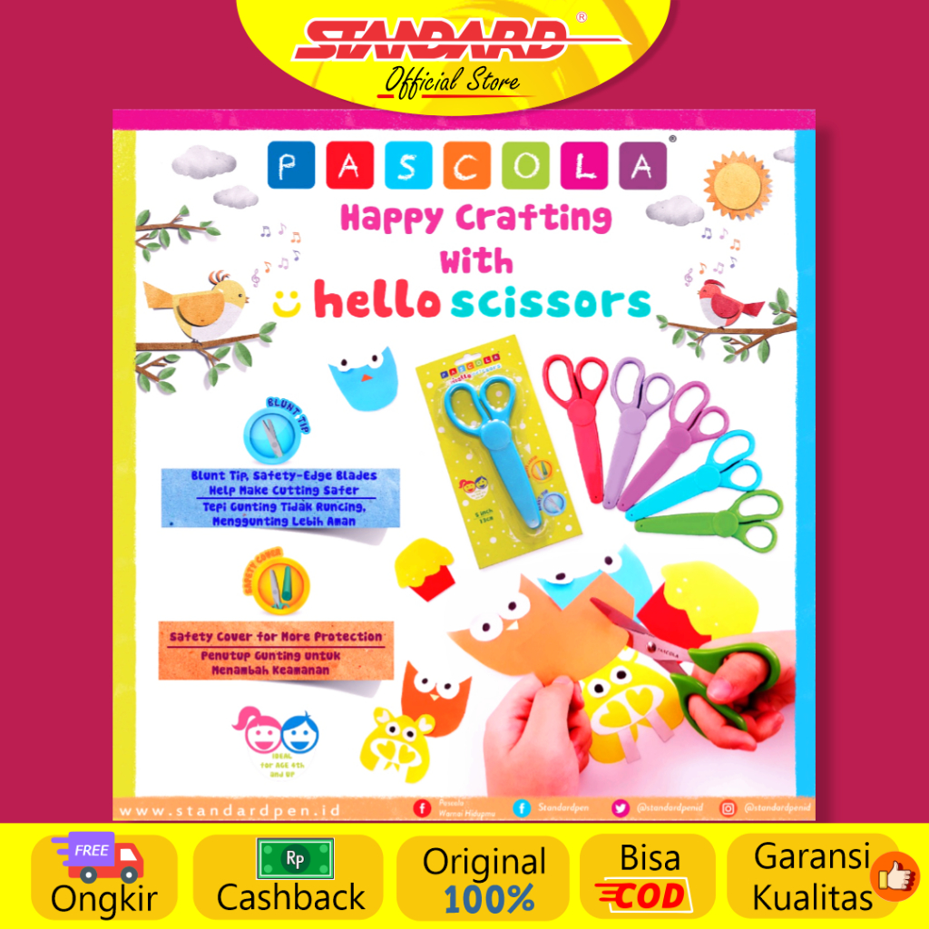 Standard - Pascola Hello Scissors ( Gunting / Alat Pemotong Kertas ) (3)