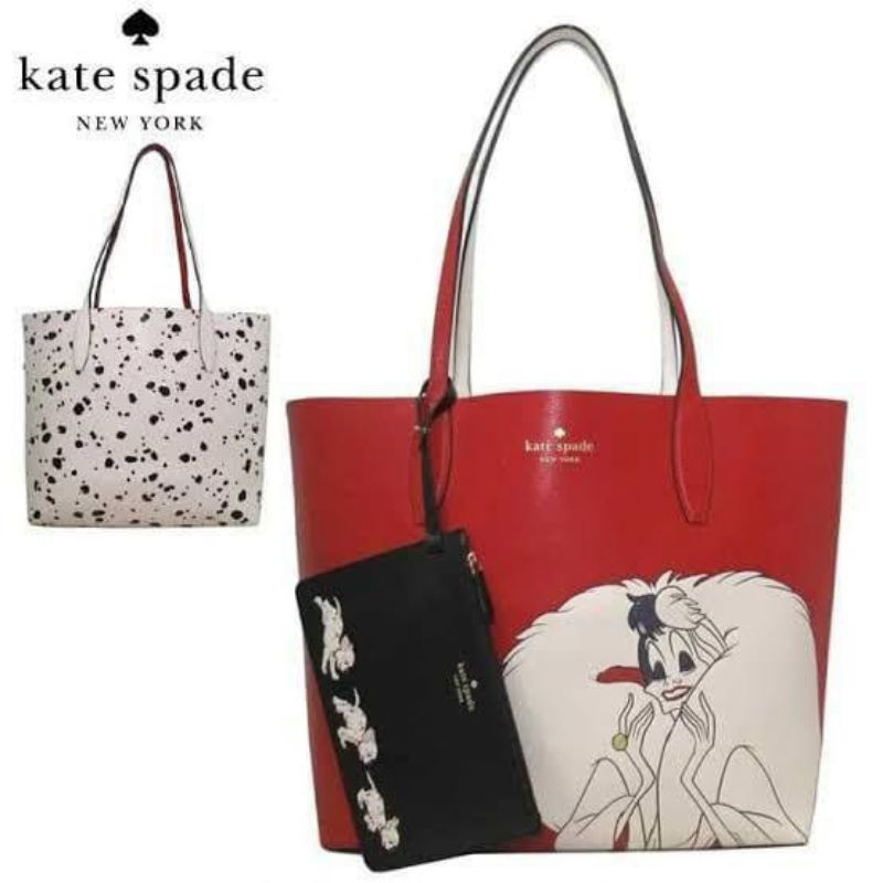 Kate Spade Disney X Cruella Tote- cheapest Reversible