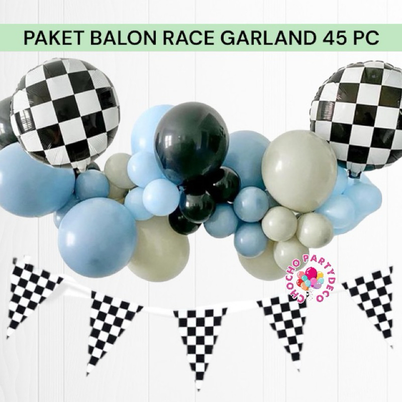 Jual Paket Balon RACE CAR HOTWHEELS GARLAND 45 PC / Dekorasi Ulang ...