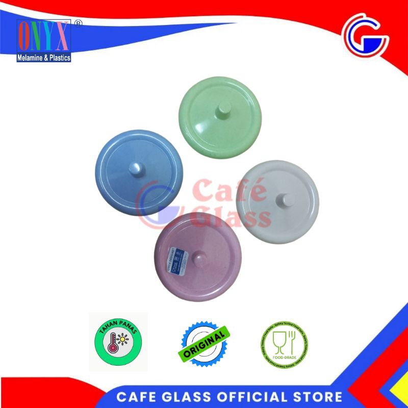 Tutup Gelas Melamin 3.5" Tebal Murah L-8011-Melamin Warna Warni Onyx