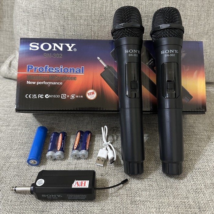 Jual Mic Wireless isi 2 mic. SONY SN-302 microphone. suara jernih ...