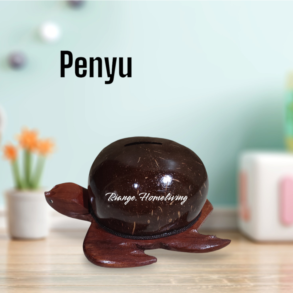 Celengan batok/celengan tempurung kelapa/GRATIS BOOBLE WRAP/kerajinan batok/coconut piggy bank
