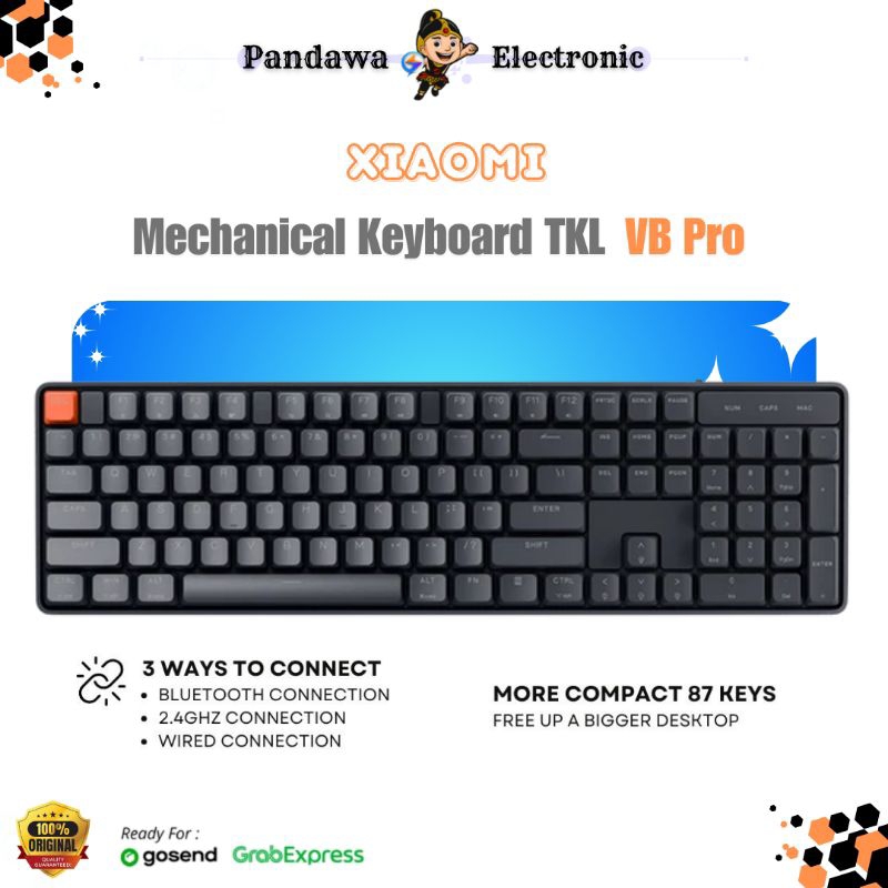 Jual Xiaomi Mechanical Keyboard TKL VB Pro Axis 87 Key 3 Mode For ...