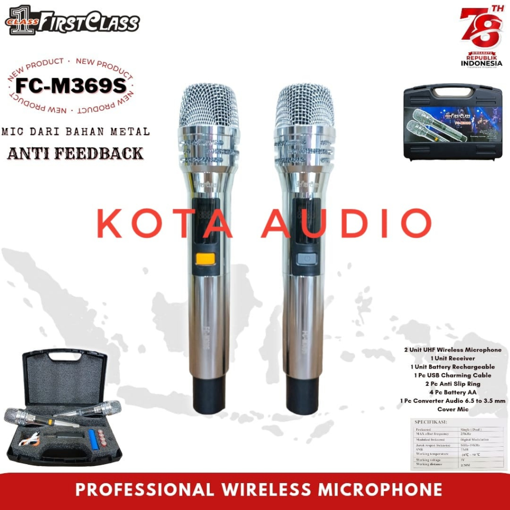 Jual Profesional Microphone Wireless First Class FC- M369S/ FCM369S ...