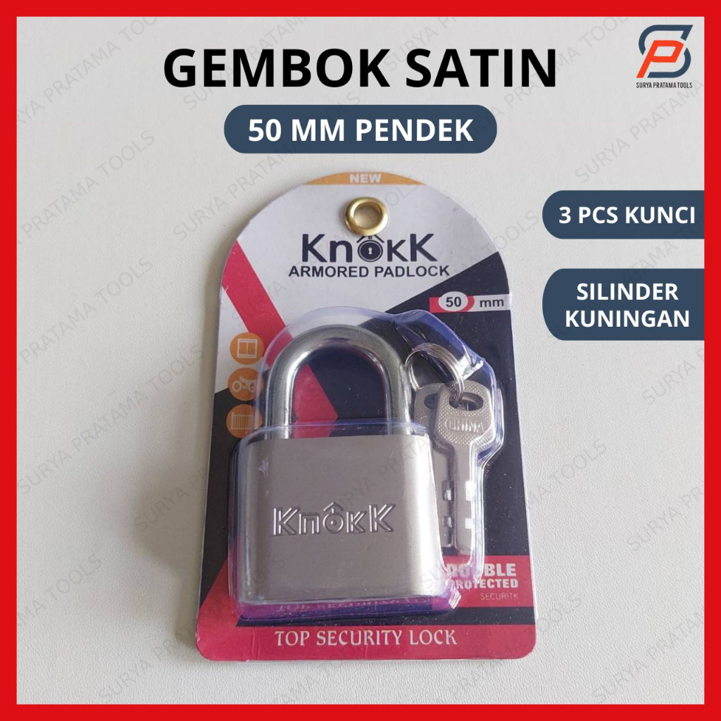 Jual Gembok Satin Pintu Pagar 50mm Pendek Gembok Rumah Gudang 50 Mm