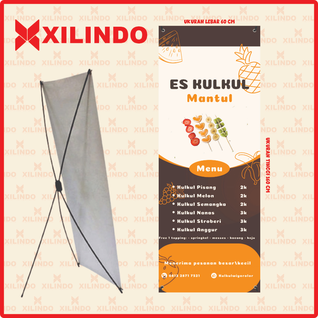 Jual Paket Cetak X Banner Xbanner Stand Banner Tiang Plus Media Ukuran 60 Cm X 160 Cm Shopee 9649