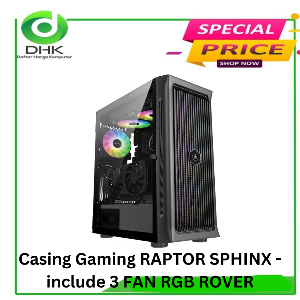 Jual Casing Gaming RAPTOR SPHINX - include 3 FAN RGB ROVER | Shopee ...
