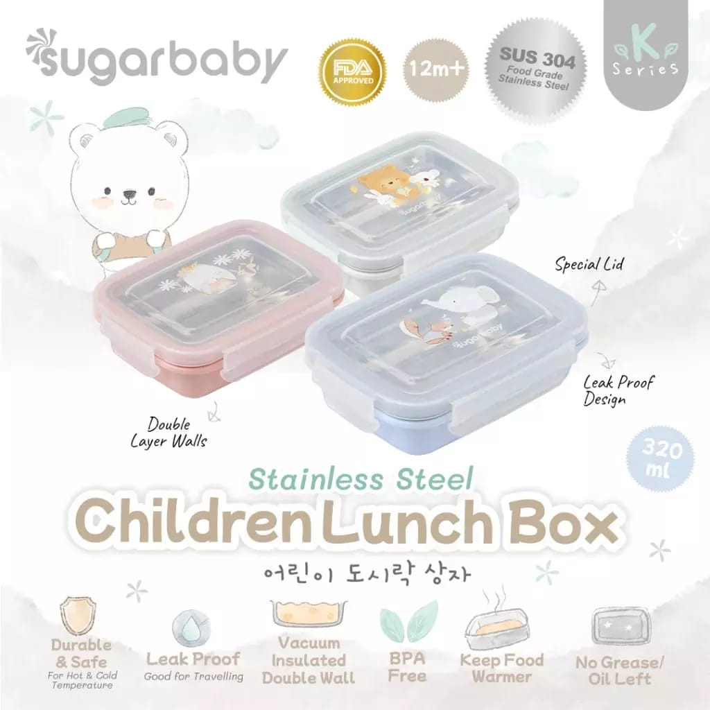 Jual Sugarbaby Stainless Steel Children Lunch Box / Tempat Makan Anak