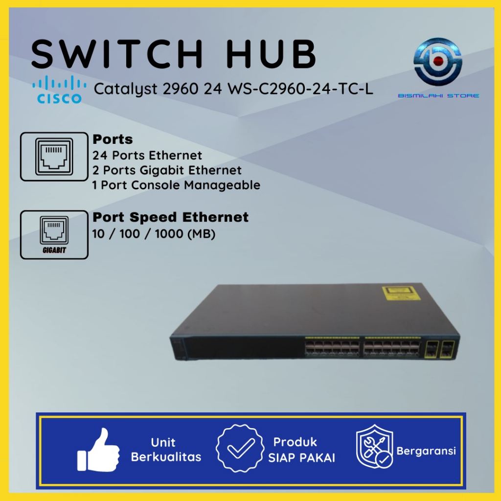 Jual Switch Hub Cisco Catalyst 2960 24 WS-C2960-24-TC-L Dengan 2 Port ...