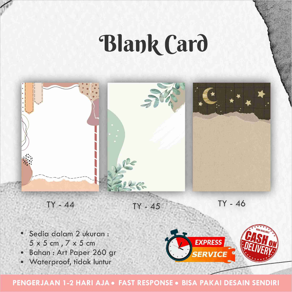 Jual [54 pcs] Kartu ucapan terima kasih / Thank you card / TQ card ...