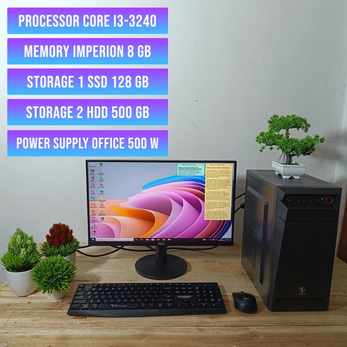 Jual Rakitan PC Office / Core i3 / RAM 8GB / SSD 128GB / HDD 500GB ...