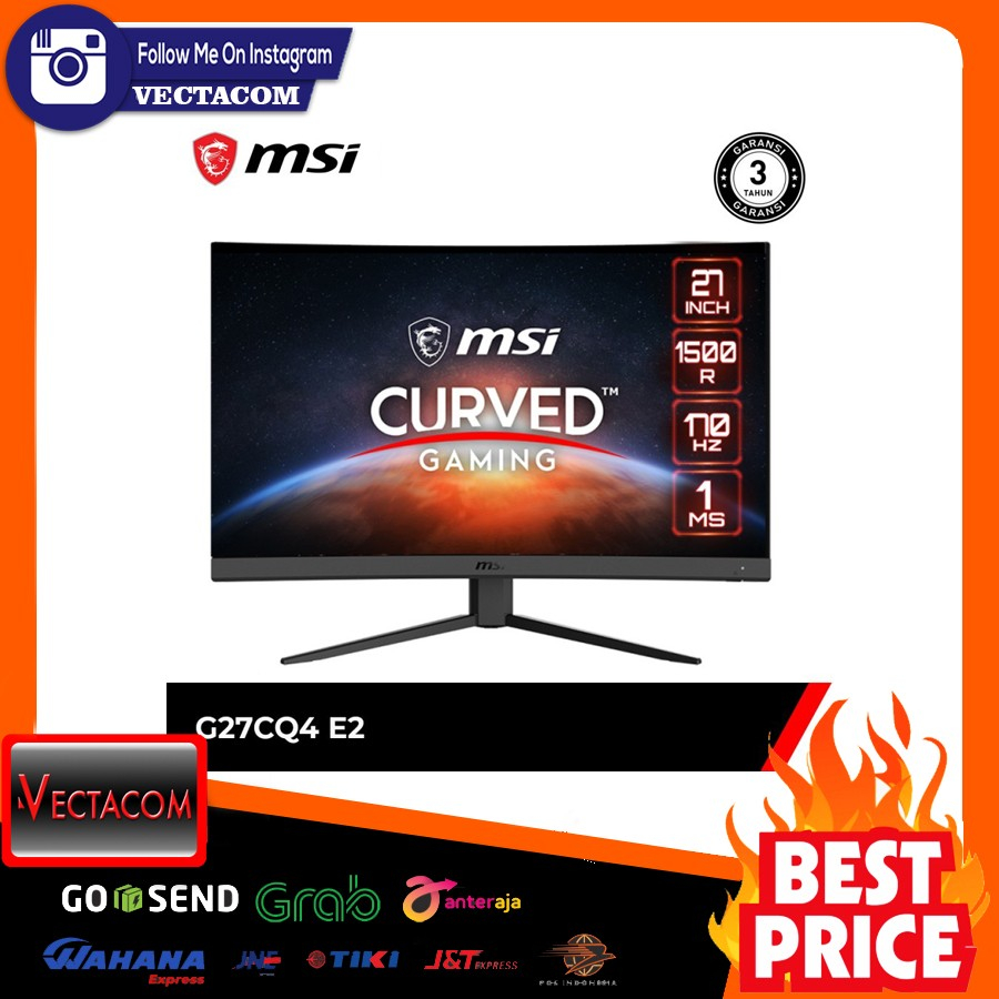 Jual Monitor MSI OPTIX G27CQ4 E2 GAMING MONITOR [1440p, 170Hz] - MSI ...