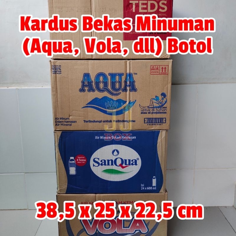 Jual KARDUS BEKAS AIR MINERAL BOTOL 600ml (AQUA, VOLA, TED, SANQUA ...
