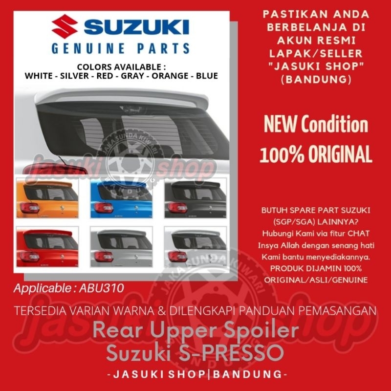 Jual SGA Rear Spoiler Suzuki SPresso S Presso Spresso ABU310 Asli Ori
