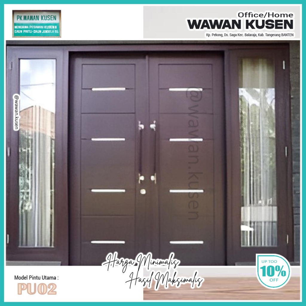 Jual Pintu Utama Kayu Mahoni Solid Premium Pintu Depan Kusen Pintu Daun