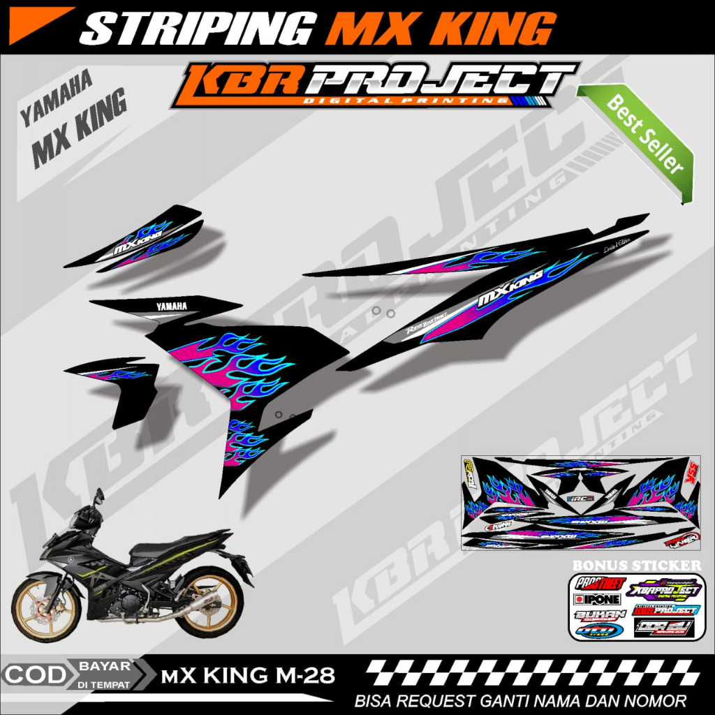 Jual (MX KING) STIKER STRIPING PREMIUM MOTOR KEREN LIS VARIASI MOTOR ...
