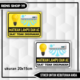 Jual Stiker Matikan Lampu Dan Ac Sticker Rambu X Cm Shopee Indonesia