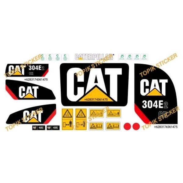 Jual Stiker Mini Excavator Caterpillar Cat 304e2 Cr Stiker Alat Berat Shopee Indonesia 7525