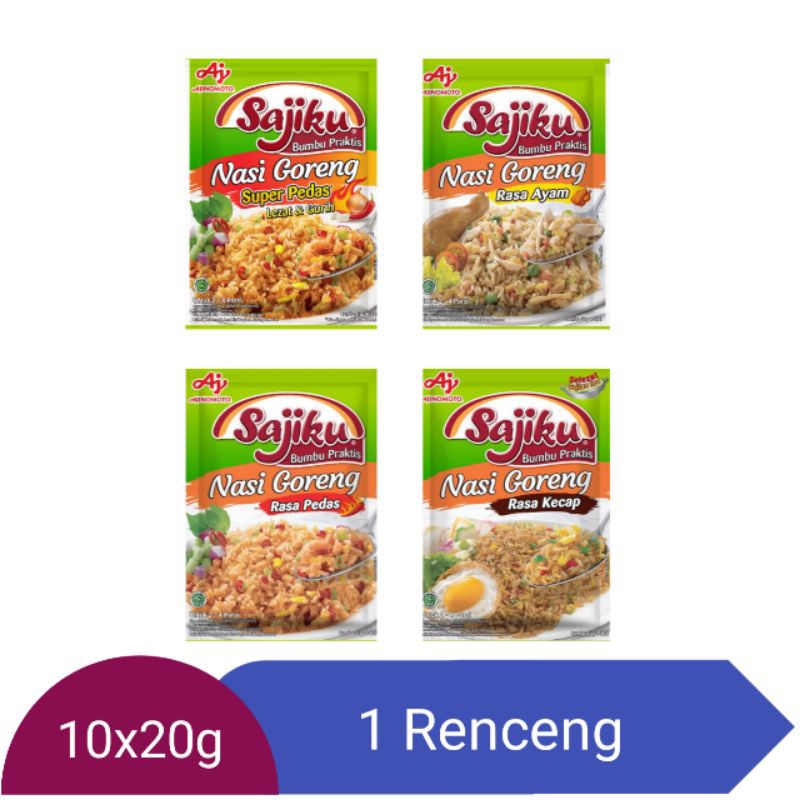 Jual Sajiku Bumbu Nasi Goreng 10x20g (1 Renceng) | Shopee Indonesia