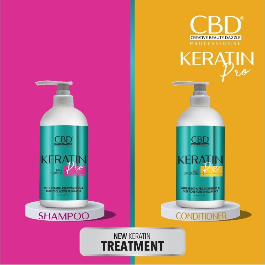 Jual CBD Professional Keratin Pro Daily Shampoo & Conditioner 1000ml ...