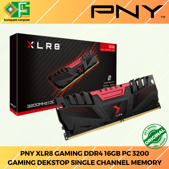 2 Barrettes RAM PNY XLR8 RGB 8GB DDR4 3200MHz - Gaming - Boîte Ouverte