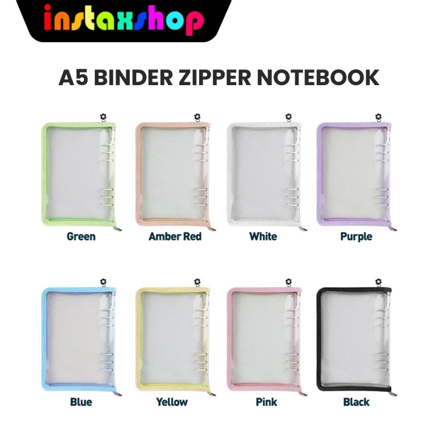 Jual Binder Zipper A5 6 Ring Album Instax Foto Photocard Card Holder