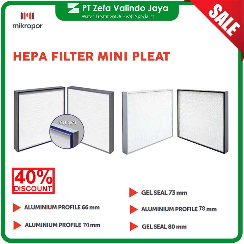 Jual Mikropor Hepa Filter H13 H14 Mini Pleated All Variant Shopee