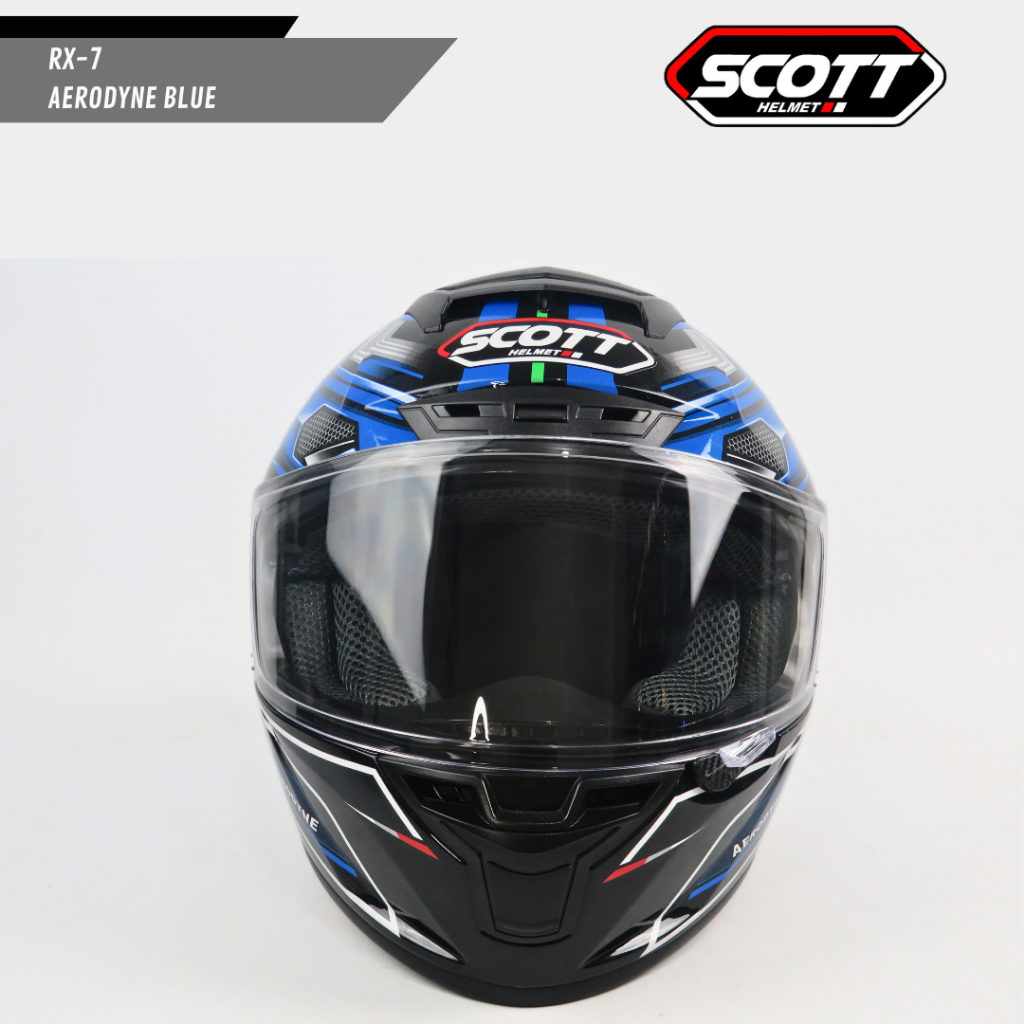 Jual Scott - Helm Full Face Dewasa RX-7 SNI / Aerodyne Blue | Shopee ...