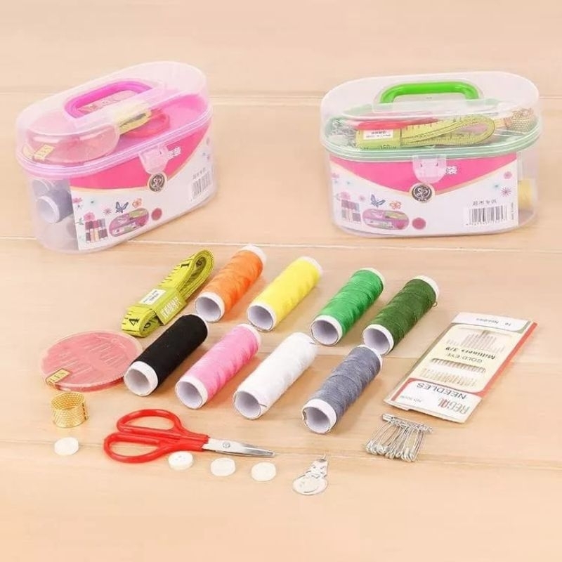 Jual Sewing Set Kit Peralatan Jahit Kotak Box Alat Menjahit Benang