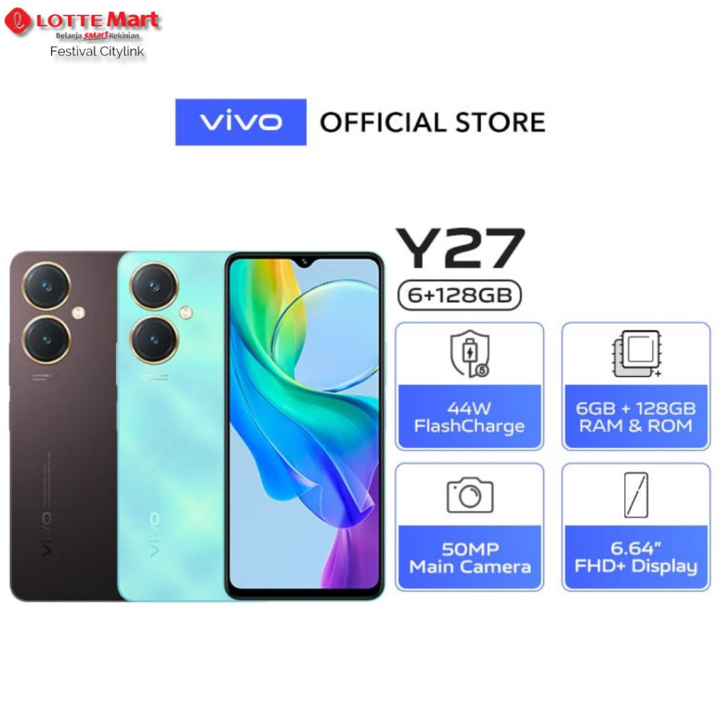 Jual VIVO Y27 6/128GB 50MP Camera 44W FlashCharge 5000mAh Y27 6/128 100 ...