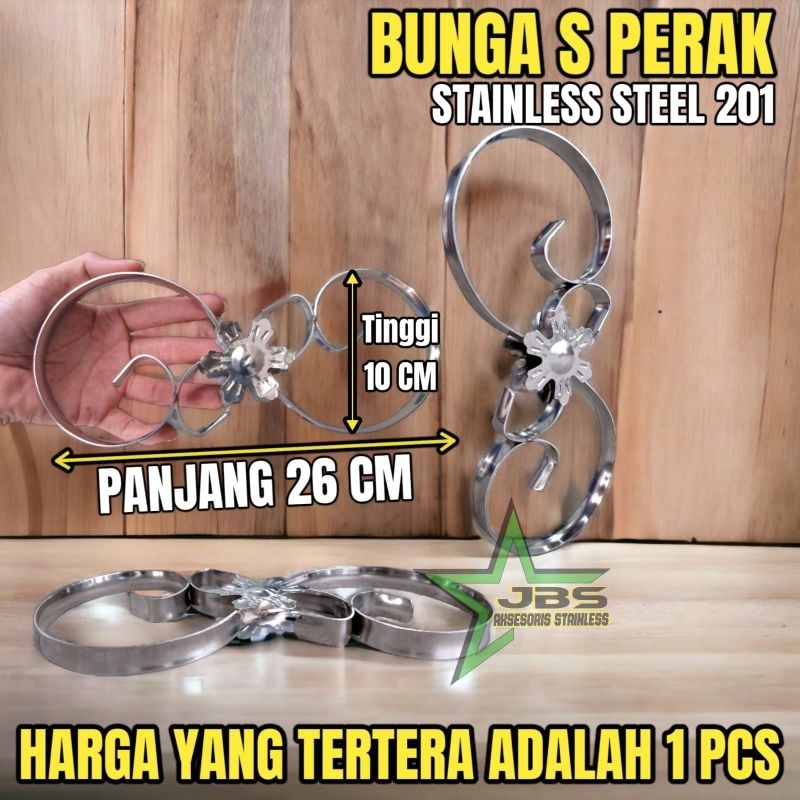 Jual BUNGA S PERAK 25CM - AKSESORIS ORNAMEN STAINLESS 201 | Shopee ...