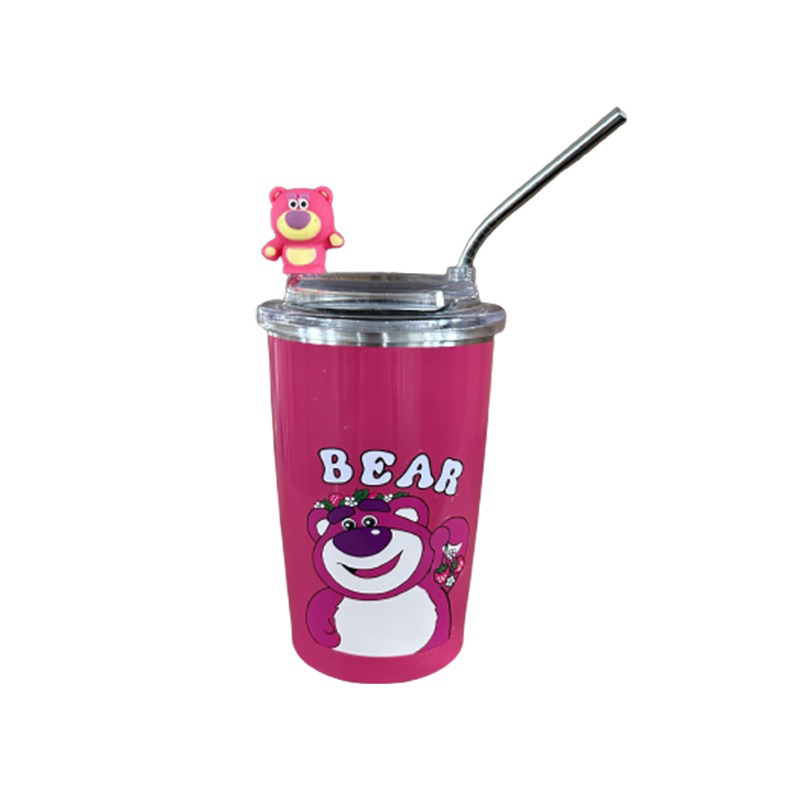 Jual Tumbler Lotso Botol Dengan Sedotan Ml Lucu Strawberry Bear Termos Stainless Steel