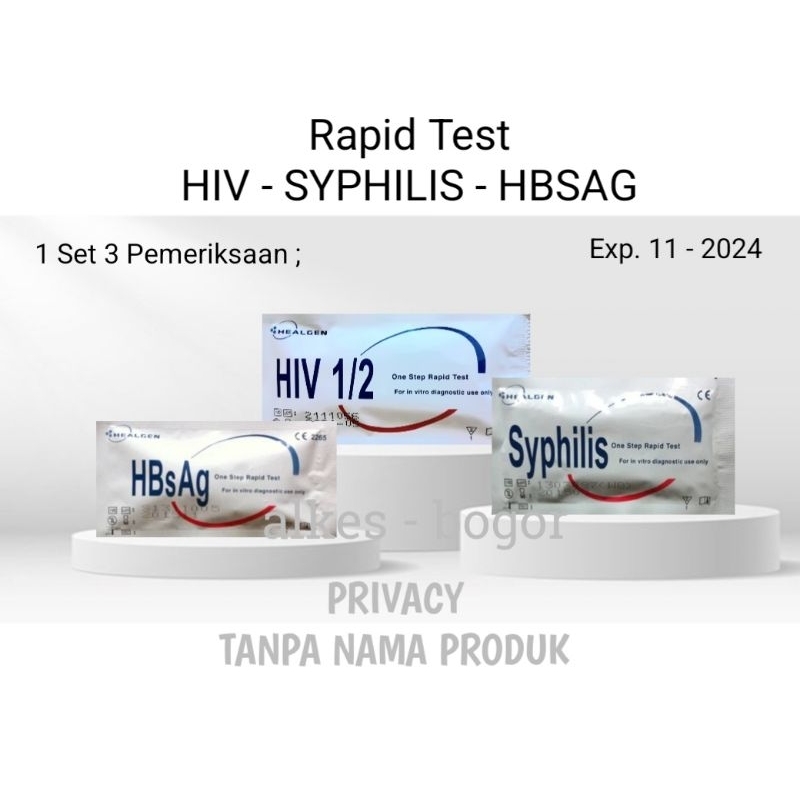Jual Alat Tes HIV SYPHILIS HBSAG Card Healgen 1 paket 3 Pemeriksaan