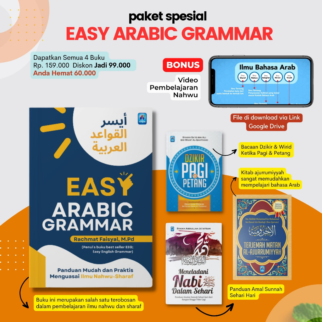 Jual Easy Arabic Grammar Buku Bahasa Arab BONUS 3 BUKU + VIDEO