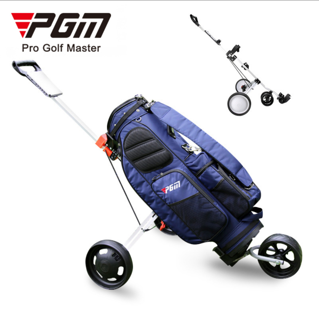 Jual Golf Bag Trolley 3 Wheels Push Cart Troli Tas Golf 3 Roda Trolley
