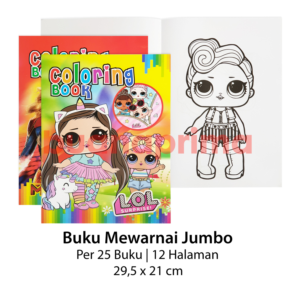 Jual Buku Mewarnai Jumbo A4 dan Pond per 25 Buku Coloring Book ...