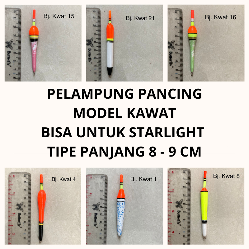 Jual Pelampung kambangan pancing bahan kayu panjang 8 - 9 cm model