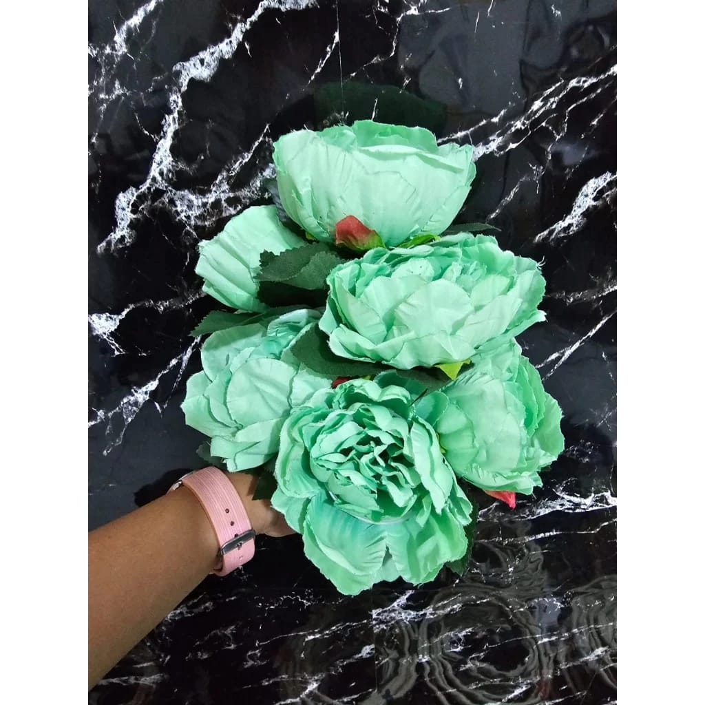 Jual Bunga Peony Jumbo 6 Cabang Artificial Mirip Asli SAGE | Shopee ...