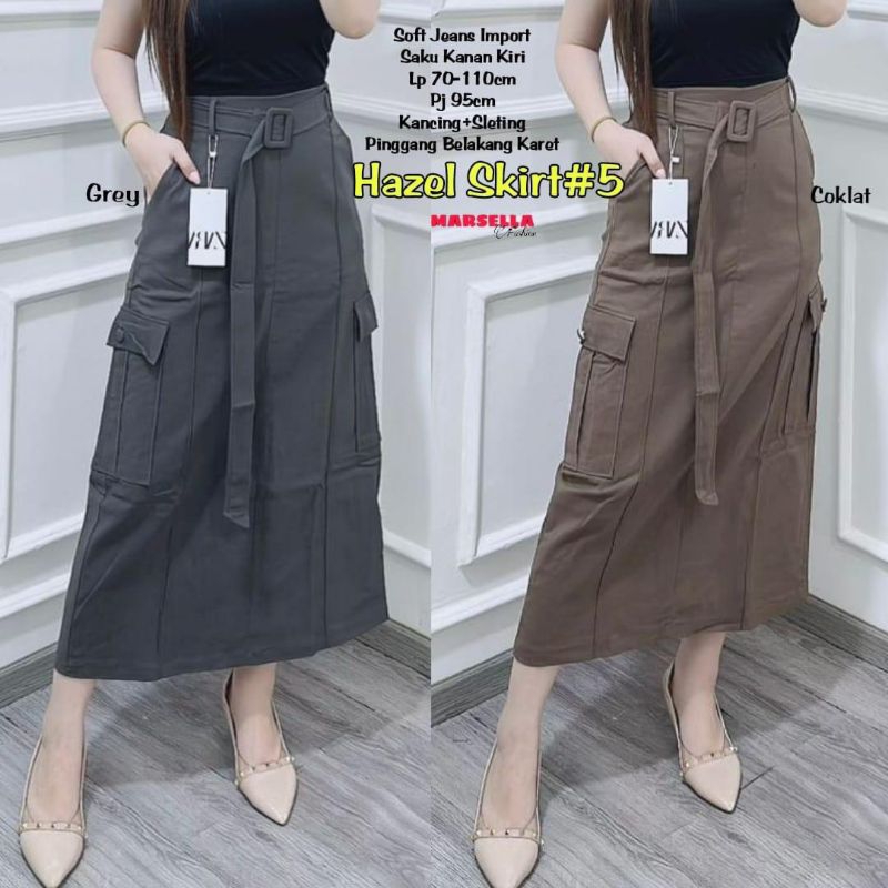 Jual Hazel rok cargo soft jeans melar | Shopee Indonesia