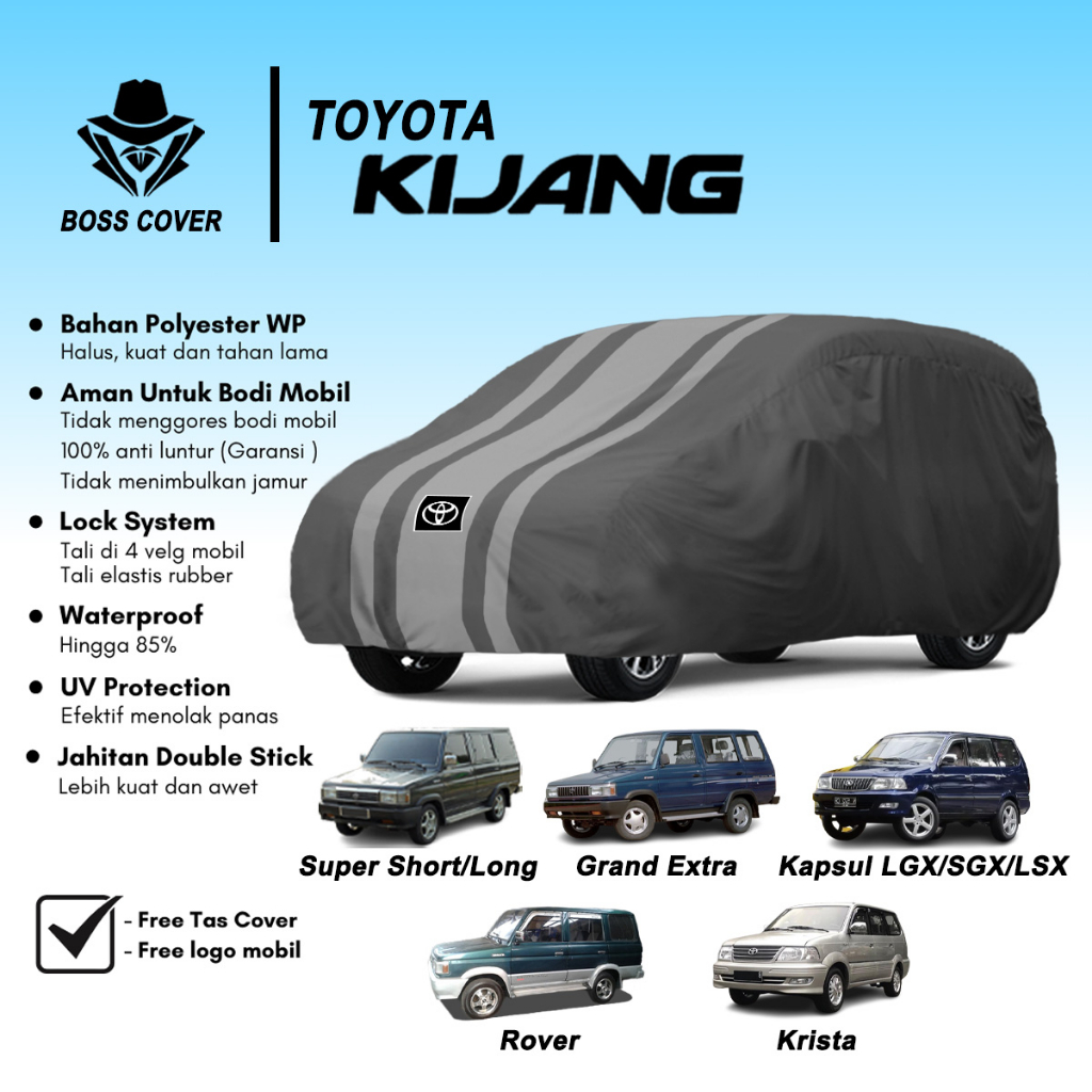 Jual Body Cover Sarung Mobil Kijang Super Long Short Outdoor Selimut