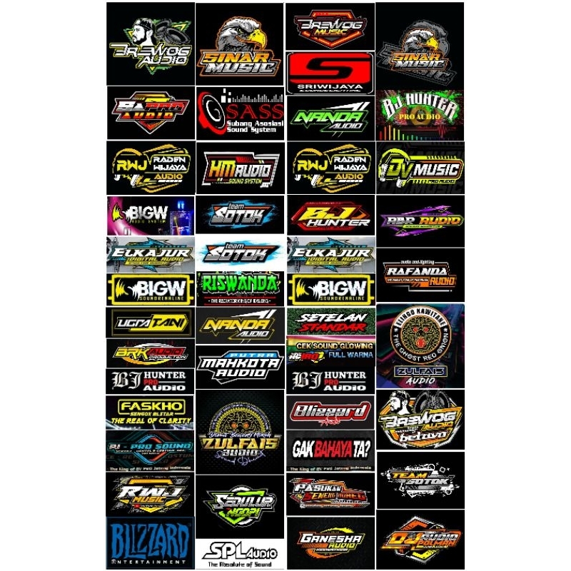 Jual Stiker logo sound system audio hologram 1 lembar,bahan hologram