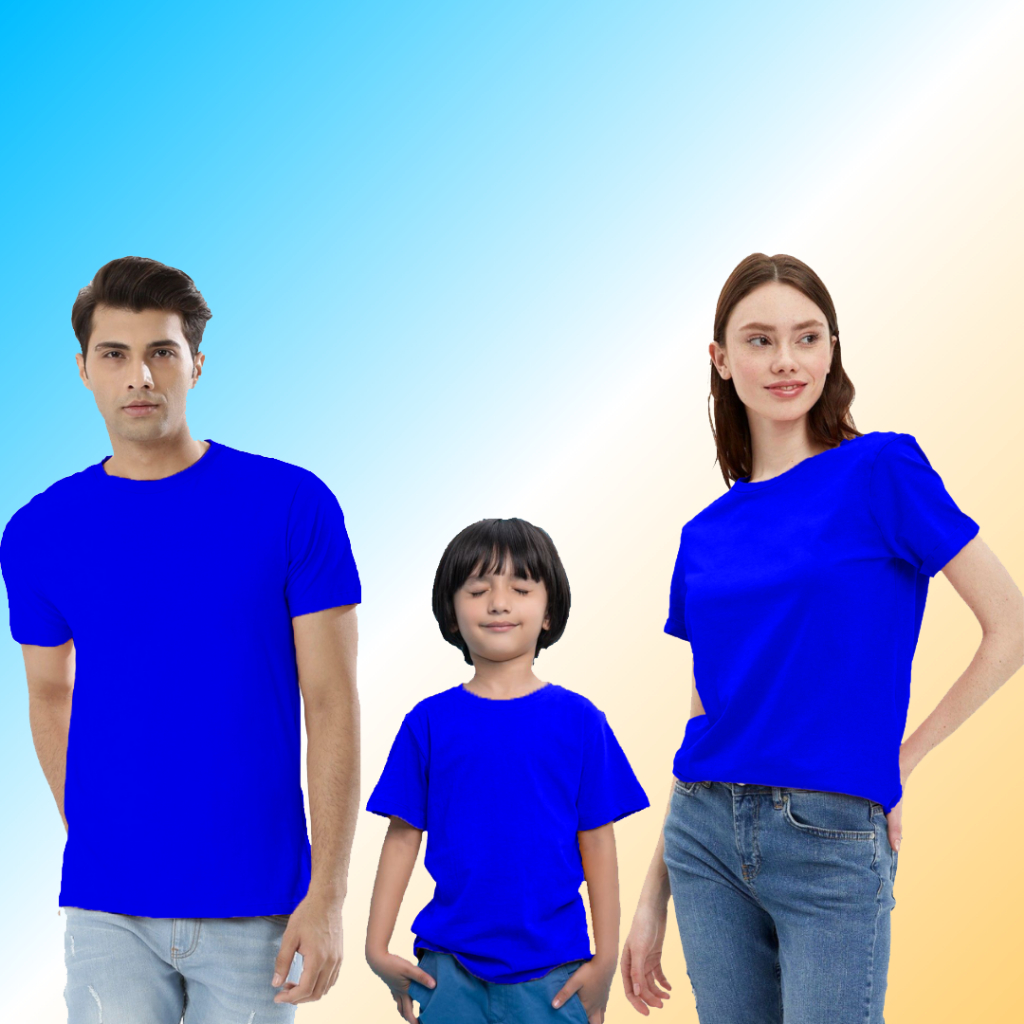 Jual Kaos Biru Benhur atau Biru BCA Polos Lengan Pendek Pria dan Wanita ...