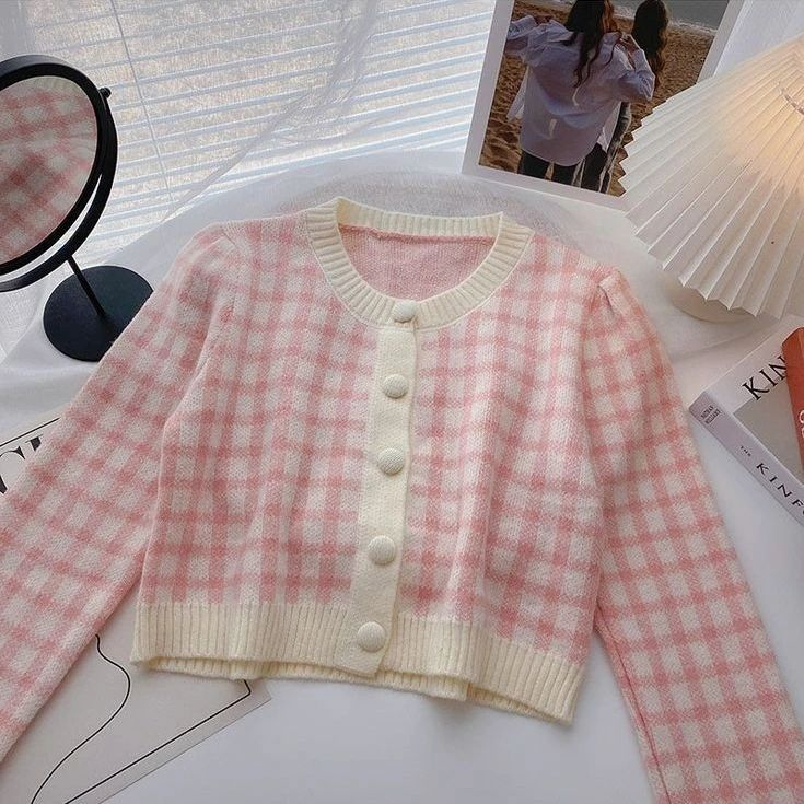 Jual Cardigan Crop Rajut Snowy Kardigan Knit Korean Style Crop