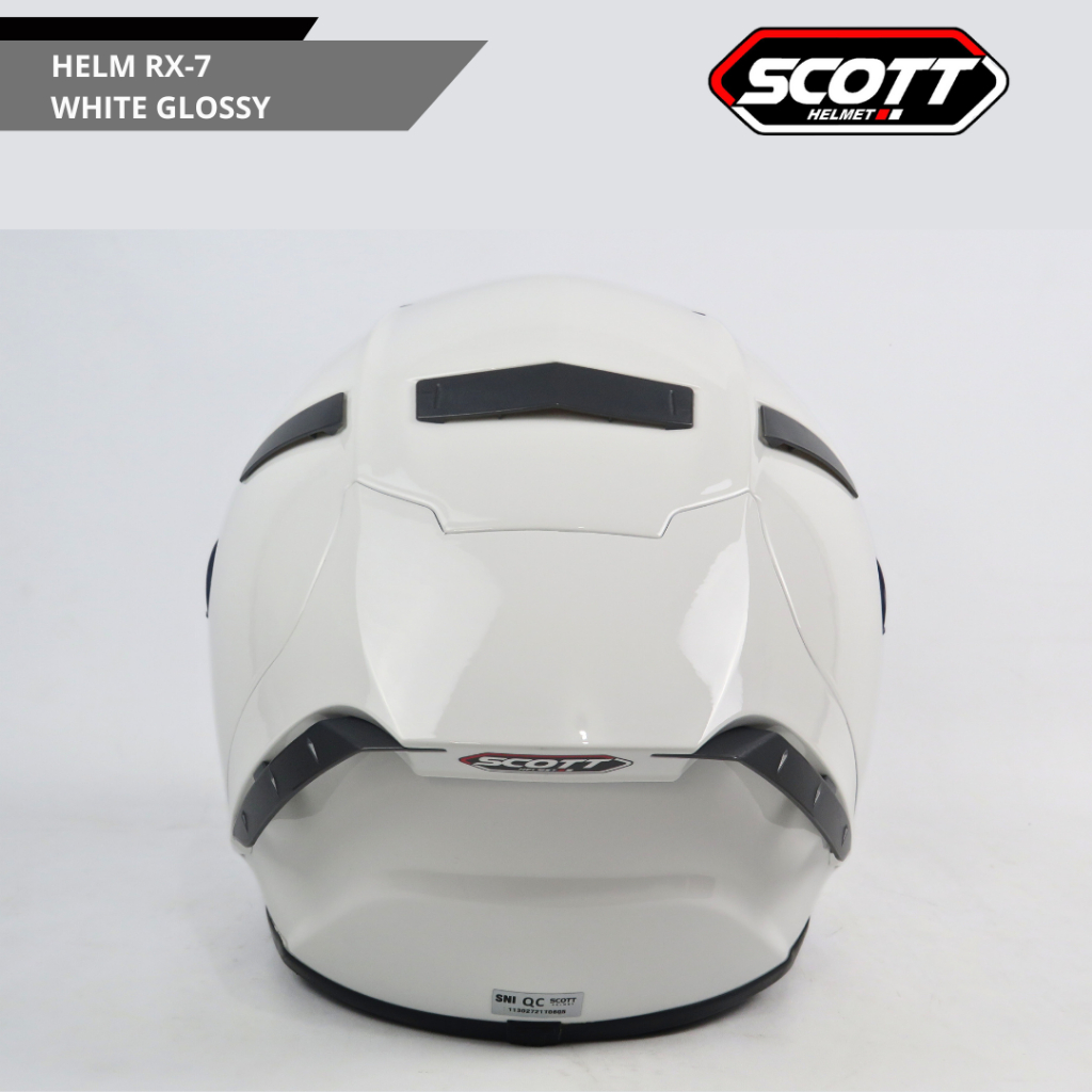 Jual Scott - Helm Full Face Dewasa RX-7 SNI / White Glossy | Shopee ...